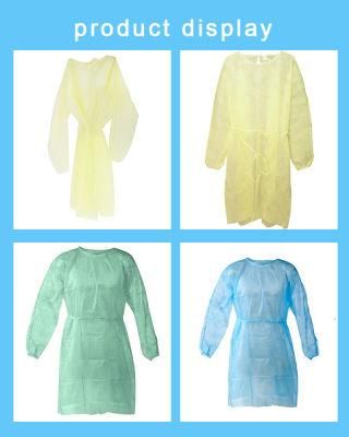 Medical Disposable Pb70 Level 123 CE Tie Back Velcro Knnitted Cuff Protective Isolation Gown