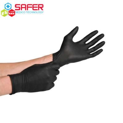 Disposable Factory Exam Powder Free CE FDA Approved Black Nitrile Gloves