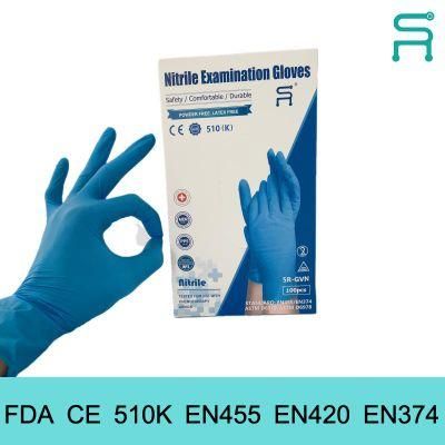 510K En455 Multicolor Disposable Nitrile Gloves with FDA CE