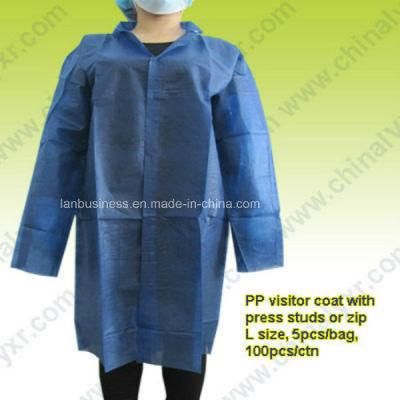 Disposable Spp/SMS Nonwoven Lab Coat (LY-NLC-dB)