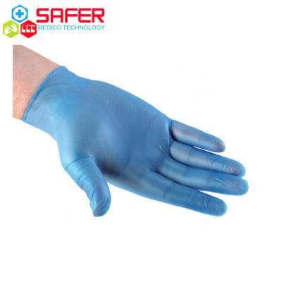 EU Medical Grade Blue Color Vinyl Exam Gloves Powder Free