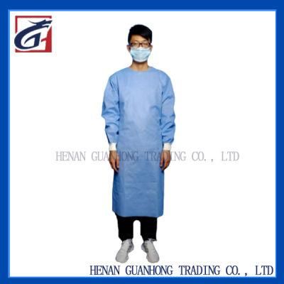 Disposable Medical Isolation Gown Reverse Gown Type Isolation Gown SMS Non-Woven Fabric 45g AAMI Bp70 Level 2