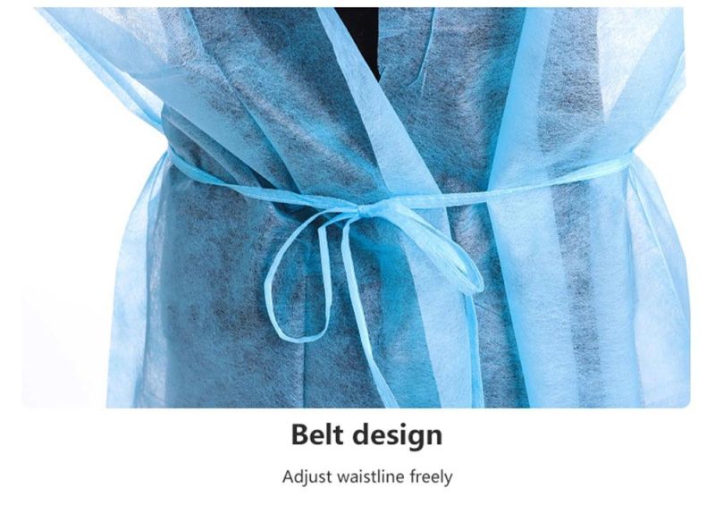 Disposable Aprons Non Woven No Sterile PP Person Protection Isolation Gown