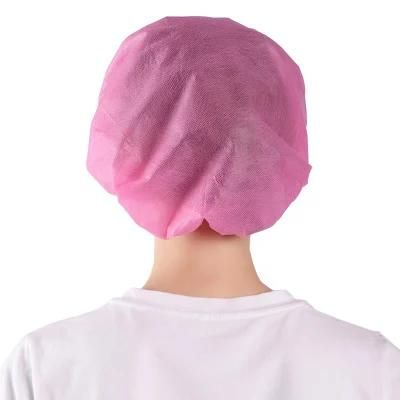 Disposable Pink PP Nonwoven Fabric Round Cap