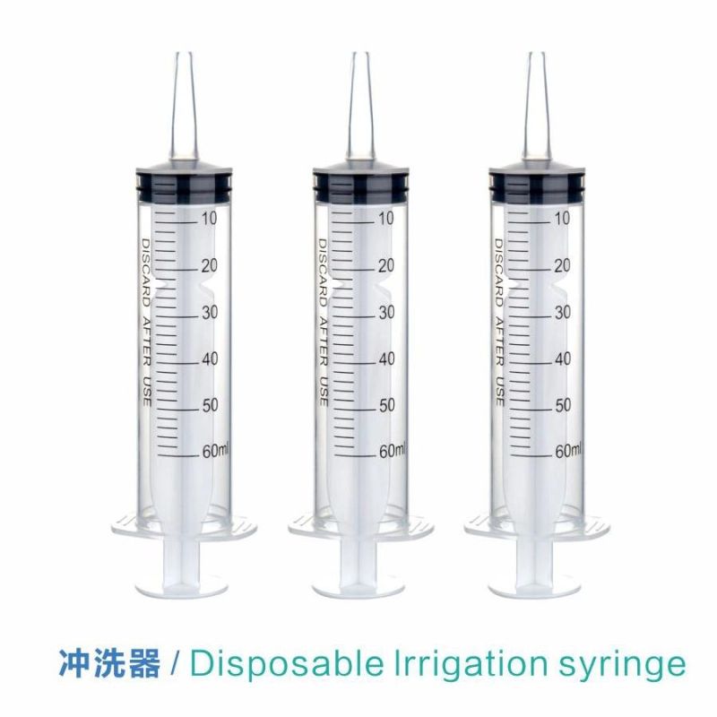 Manufacturer Price Disposable Plastic Irrigation Syringe with Catheter Tip