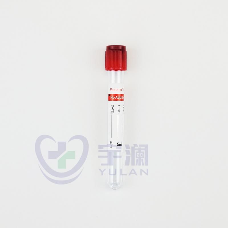 Disposable Medical Plain Vacuum Blood Sample Collection Tube Red Cap