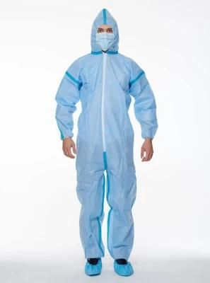 Disposable Coverall Microporous Waterproof Disposable Safety Coverall with Hood Boots