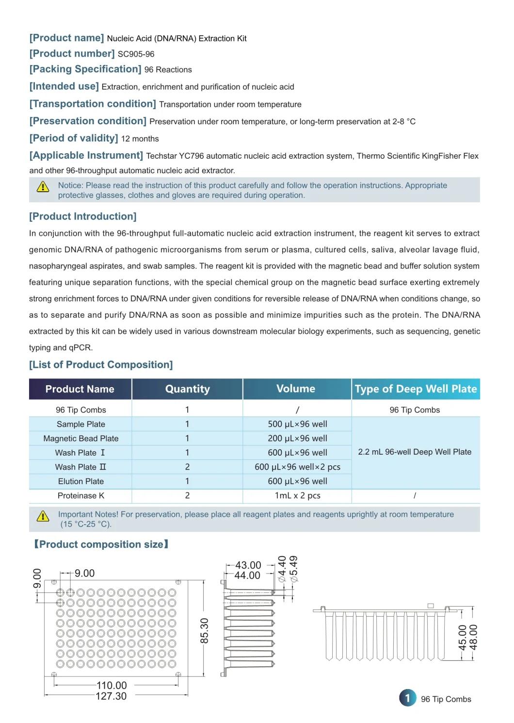 Techstar Easypure Viral DNA/Rna Kit-Nucleic Acid Extraction Reagent