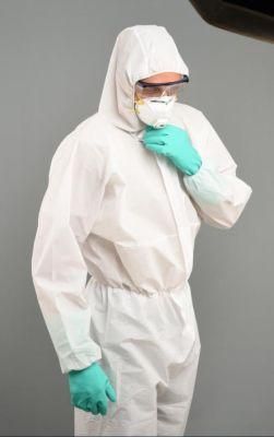 Disposable PPE Safety Industrial Breathable Film 63G Resistance to Blood and Bacteriophage Nonwoven Protective Lab Coat