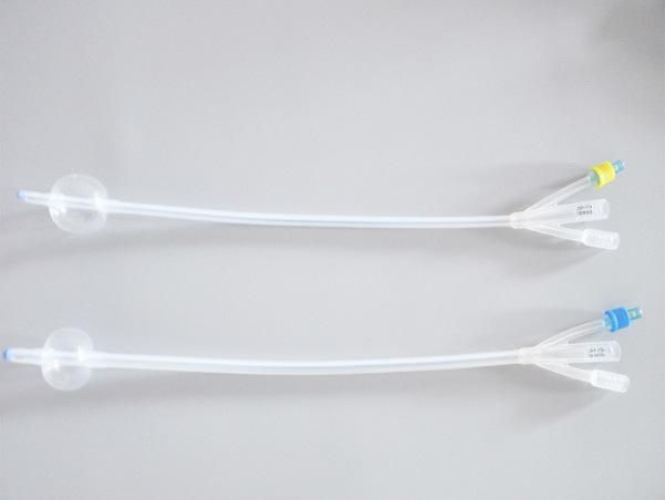 CE Approved 1/2/3 Way Disposable Medical Sterile Urine PVC or Silicone Coated Latex Foley Urethral Catheter with Balloon