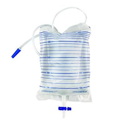 Disposable 2000ml Urine Drainage Bags with Cross Value Anti- Reflux