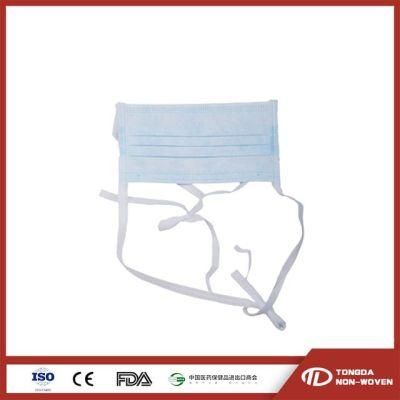 Disposable 3 Ply Surgical Face Mask with Four Band to Tie on