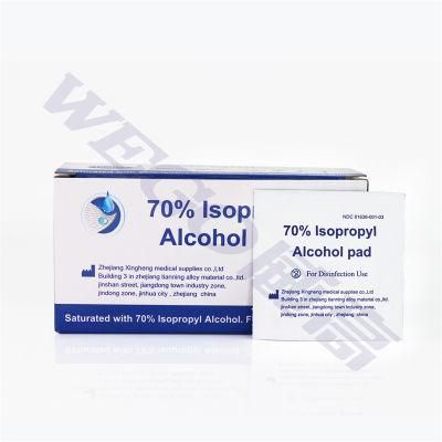 Pre Injection FDA Bd Wholesale Disinfectant Price Antibacterial Wipes 70 Isopropyl Disposable Swab Prep Alcohol Pad