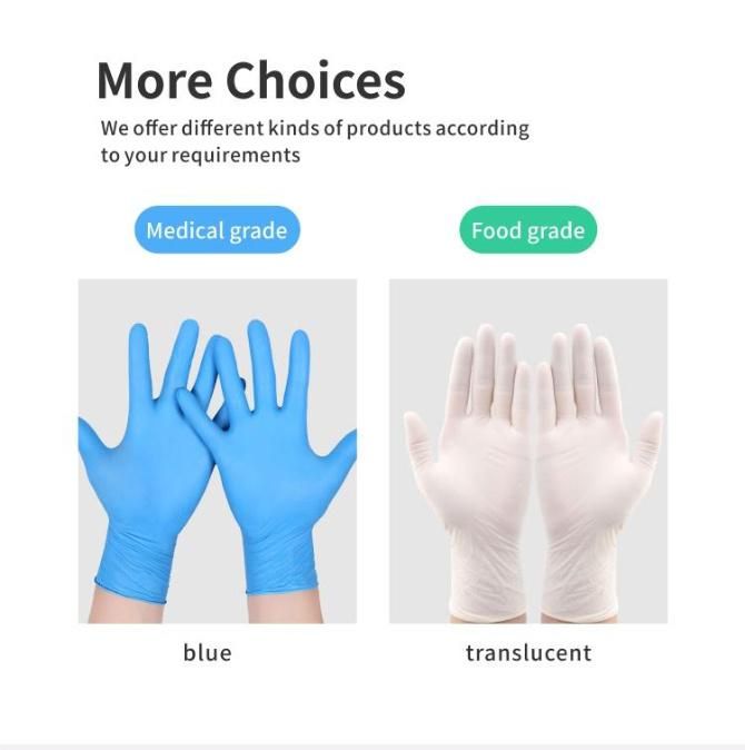 Chemical Resistant Safety Work Nitrile Gloves Hands Gloves Disposable Manufacturer Food Grade Nitrile Examination Glove