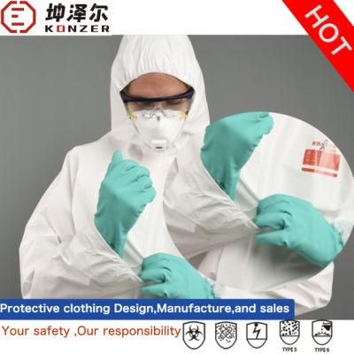 OEM Waterproof Chemical Resistant Safety Protective Microporous Type 5&6 Disposable Coverall