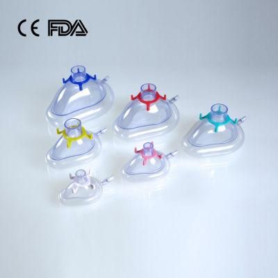PVC Anesthesia Mask Disposable Medical PVC Anesthesia Mask Factory Adult M, Size 4# with CE FDA