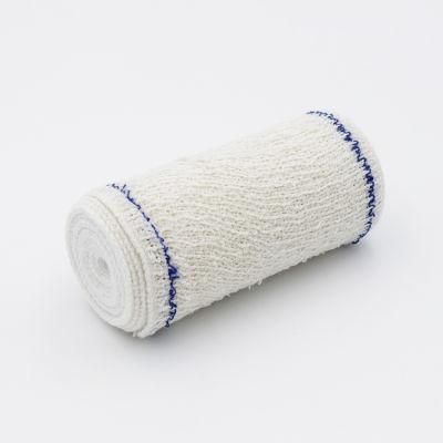Disposable Medical High Elastic Cotton Crepe Bandages with Red Blue Line ISO13485 CE