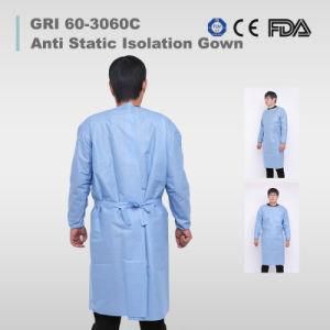 Medical Disposable Protection Anti-Static Breathable Microporous Polyester Non Sterile Acid Resistant Isolation Gown for Hospital Use