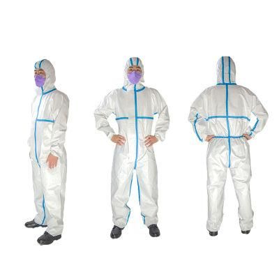 Disposable Medical Hazmat Suit Coveralls En14126 CE Approved Disposable Protective Overalls