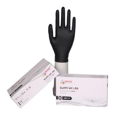 Vinyl Powder Free Gloves Black Disposable Food Grade From China