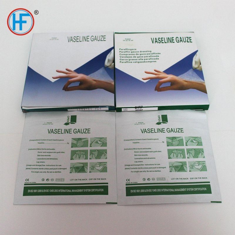 High Quality Medical Gauze Paraffin Dressing Pad Sterile Vasline Gauze