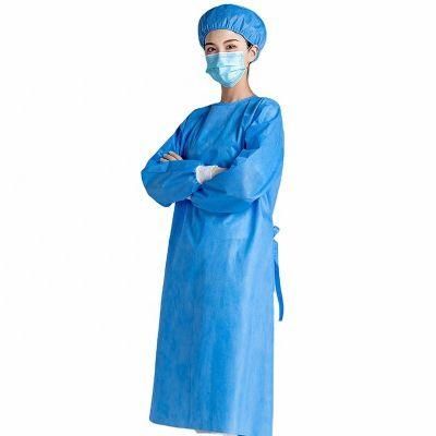 Cheap Price Blue Color Disposable Medical Surgical Long Sleeve Isolation Gown