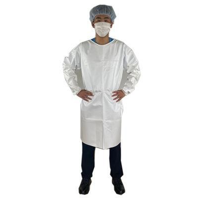 Anti-Radioactive Dust Waterproof Disposable Gowns White PPE Isolation Gown for Outpatient Pharmacies