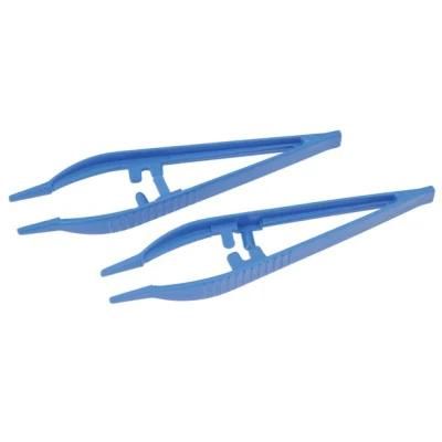 Disposable Blue Plastic Thumb Forceps Tweezers