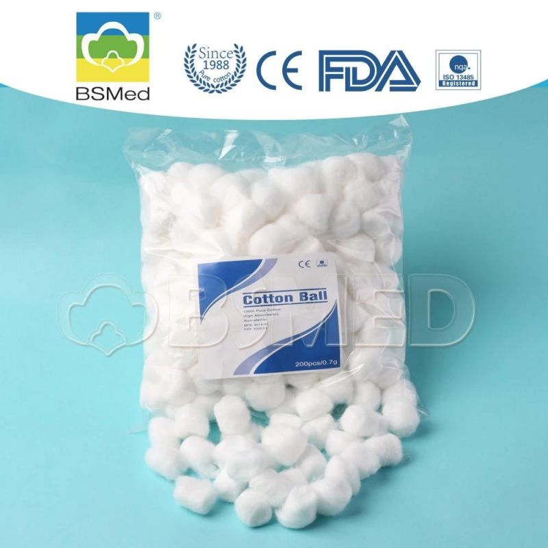 Medical Disposable Cotton Ball Disposable Absorbent Cotton Ball with CE