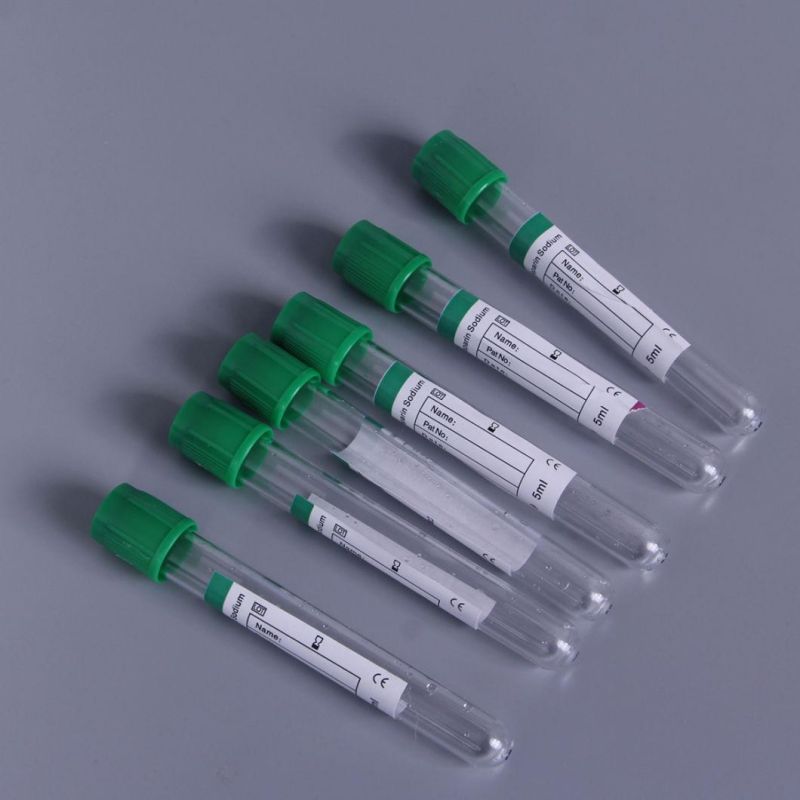 5ml Plastic Disposable Medical Vacuum Blood Collection Tube for Routine Biochemical and Emergency Plasma Tests Heparin Tube