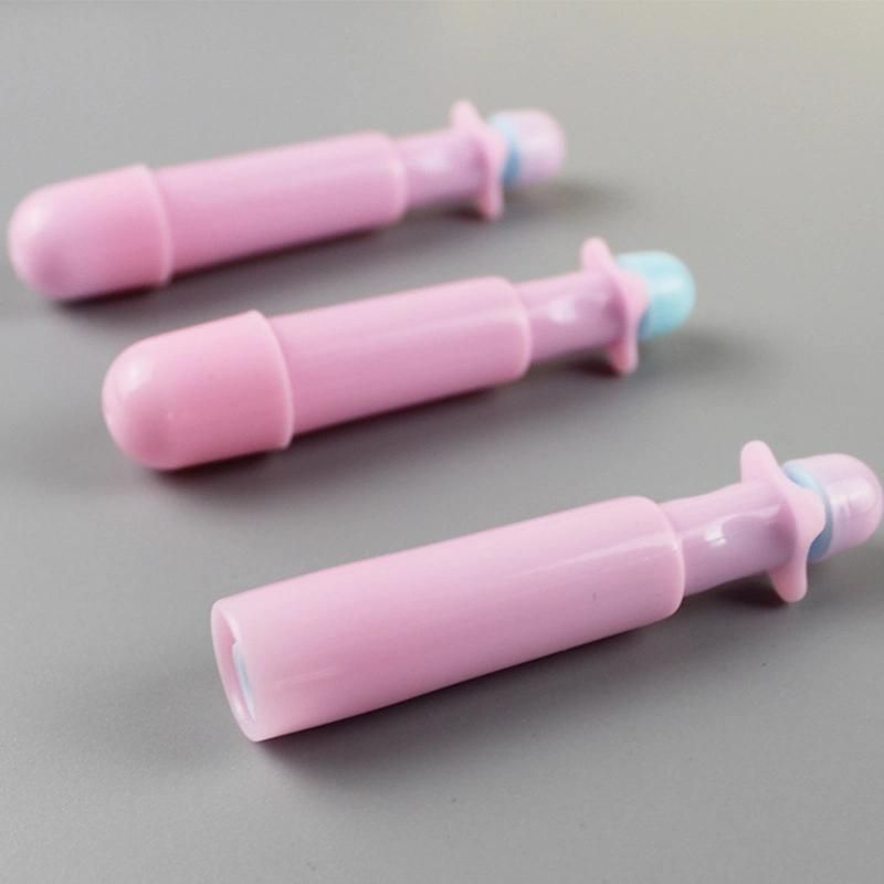 Female Using Sterile Plastic Disposable Capsule Vaginal Applicator