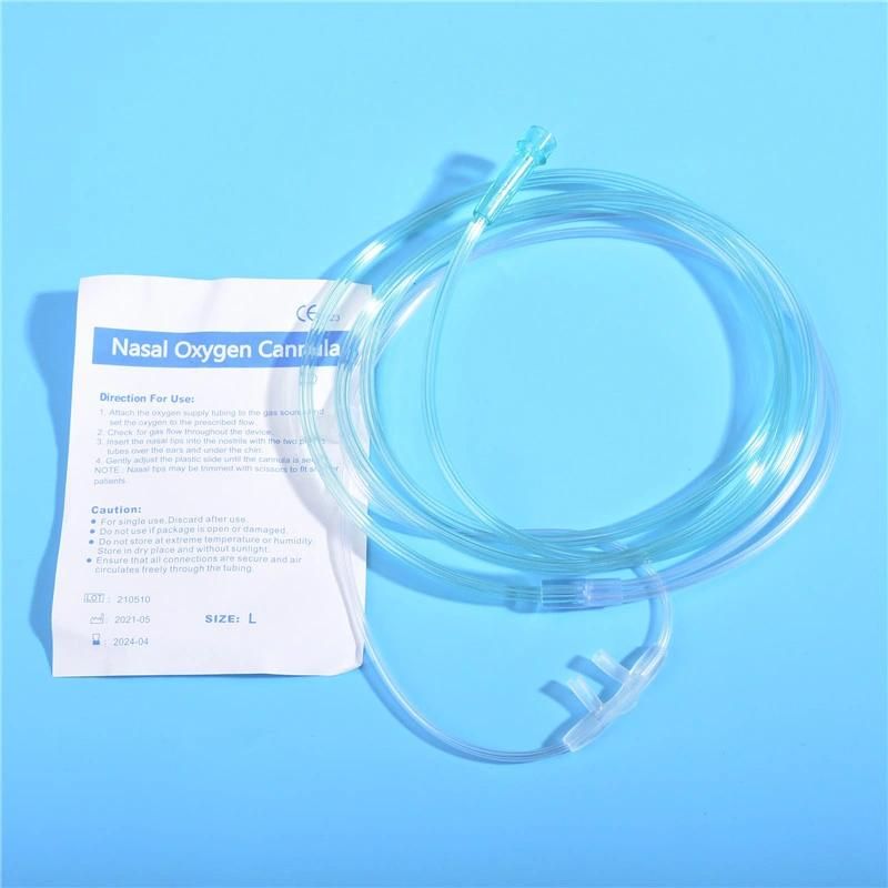 Medical Disposable Nasal Oxygen Tube with Double Nasal Congestion Oxygen Tube 2 Meters English Packaging and Complete Specifications