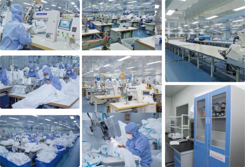 Hot Selling SMS SMS+PE Disposable Protective Clothing Factory with Shoe Cover