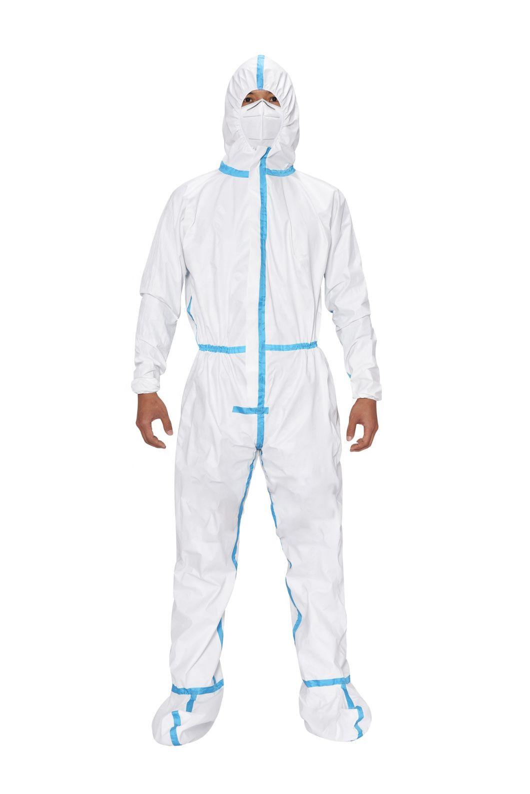 Hospital Doctor Uniforms Polypropylene Nonwoven and Polyethylene Disposable Medical Coverall