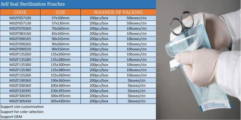 Dental Use Adhesive Sterilized Pouches/Rolls