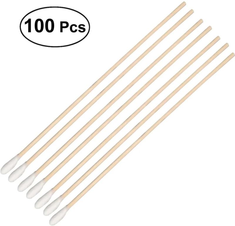 100PCS/Set Bamboo Tips Medical Ear Cleaning Wood Stiicks Cotton Swabs