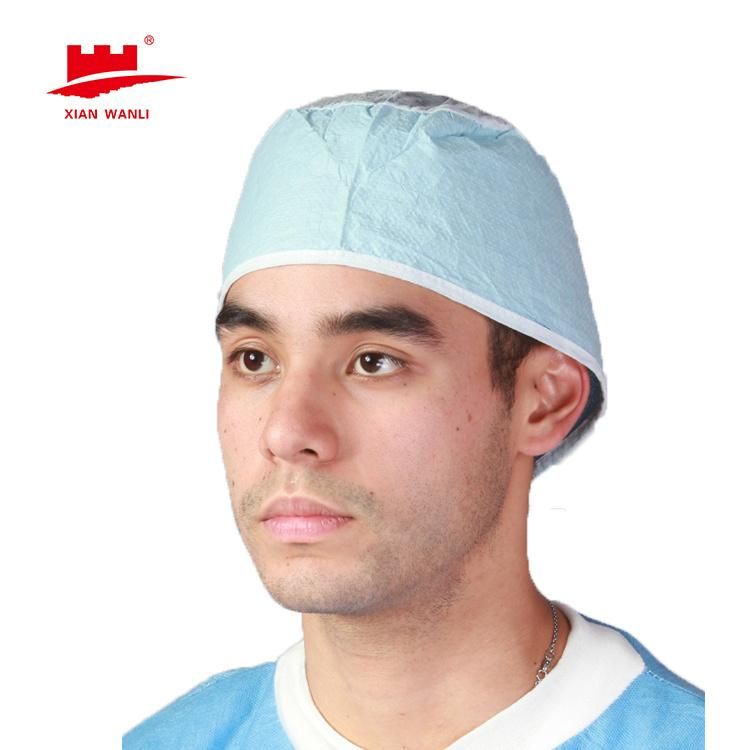 Disposable PP Non Woven Strip Clip Cap Bouffant Head Cover Hair Net Surgical Doctor Hat Round Mob Cap