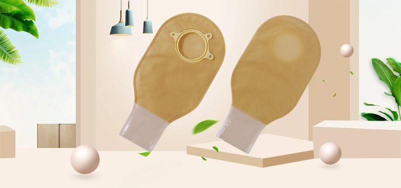 Ostomy Back Two Piece Drainable Urinie for Ileostomy Stoma Care Cut-to-Fit Carbon with Closure Non-Woven Colostomy Bag