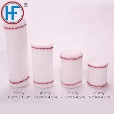 10cm X4.5m Chinese Supplier with ISO/CE/FDA Approved Direct Sale 75g Red/Blue Line Crepe Elastic Bandage