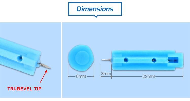 Hospital Use Bulk Sell Disposable Sterile Stainless Steel Needle Blood Glucose Blood Lancet