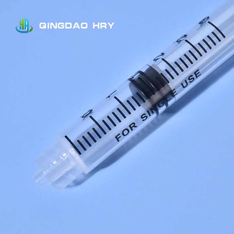 Medical 1ml 3ml 5ml 10ml 20ml 60ml Plastic Luer Lock Slip Disposable Syringe or Without Needle CE FDA ISO&510K