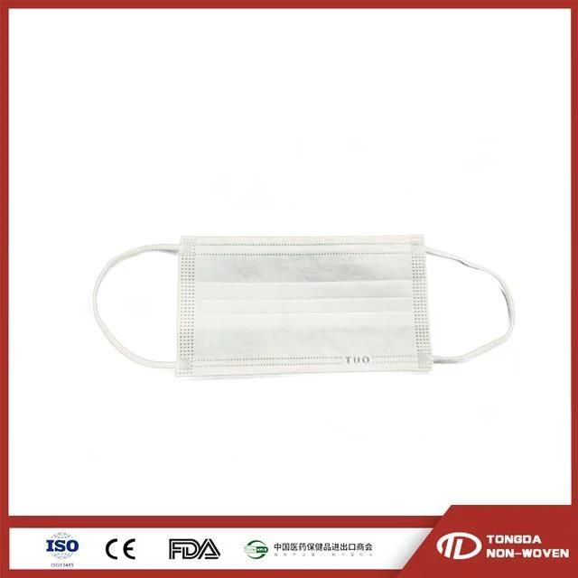 White Color Mask with Same Color Elastic Disposable 3 Ply Non-Woven Medical Face Mask