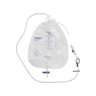 Wego Factory Price Medical Urine Drainage Bag Portable Adult Urine Bag with T Valve