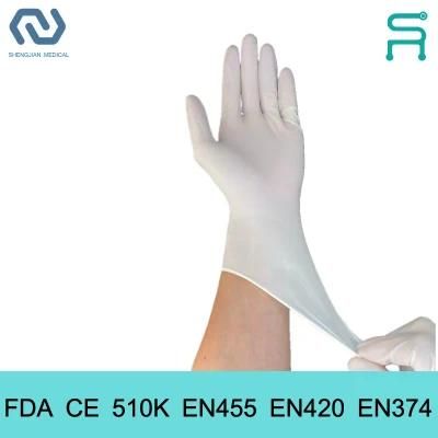 510K En455 Powder Free Natural Latex Examination Gloves
