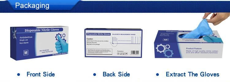 Factory Wholesale Disposable Gloves Medical Powder Free Blue Black Industrial Work Working Exam Examination Nitrile Glove