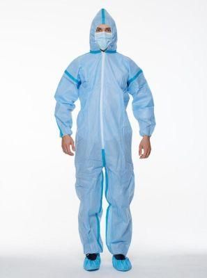 Disposable Protective Work Wear Chemical Resistant and Anti-Static Coverall with Taped Seams