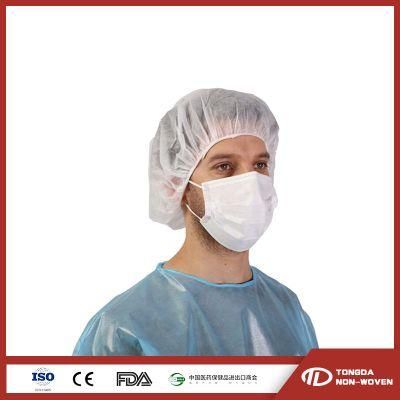 Chinese Qualified Factory Wholesale Disposable Non-Woven Head Cover Surgical Bouffant Cap for Medical Use