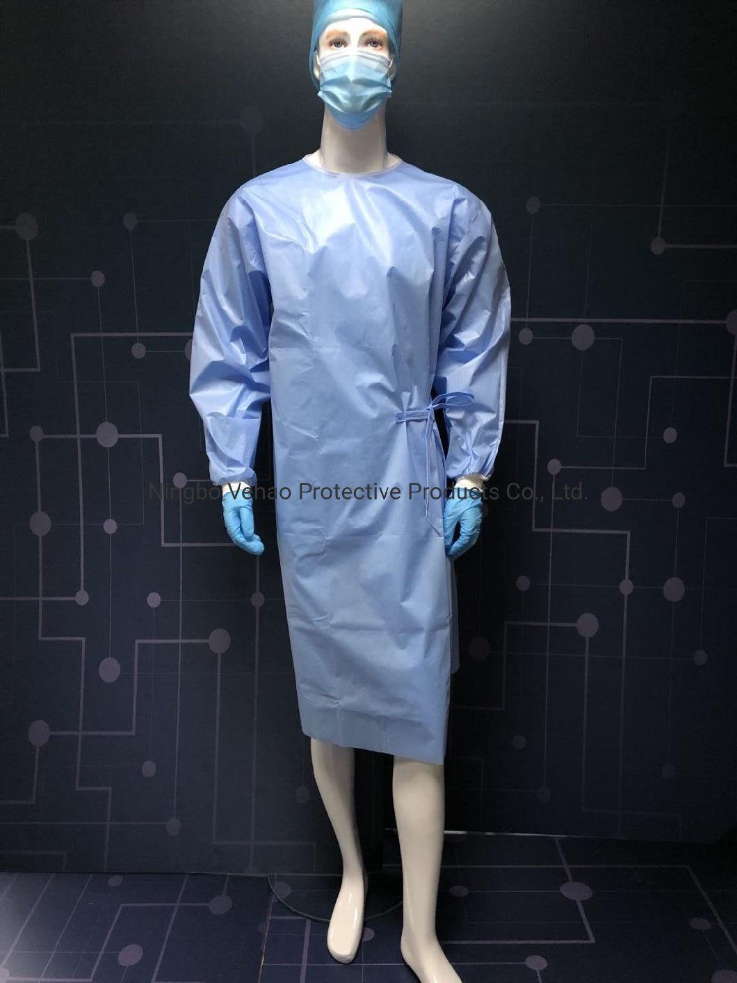 Level 2 Sterilized Surgical Gown with Coating Dfco-0140