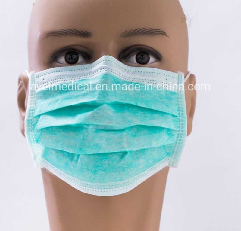 Disposable 3 Ply Blue Color Face Mask Non-Woven Wholesale Face Mask