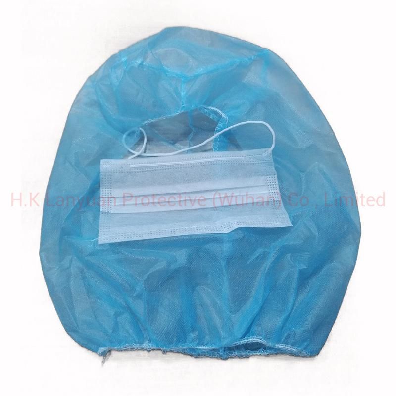 Disposable Astronaut Cap Protective Non-Woven Space Hat PP Polypropylene Hoods with Elastic Closure and Mask